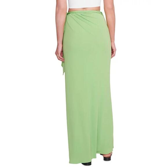 Staud Angelica Wrap Skirt Maxi Length Kiwi Green Size Large NEW - Picture 3 of 7